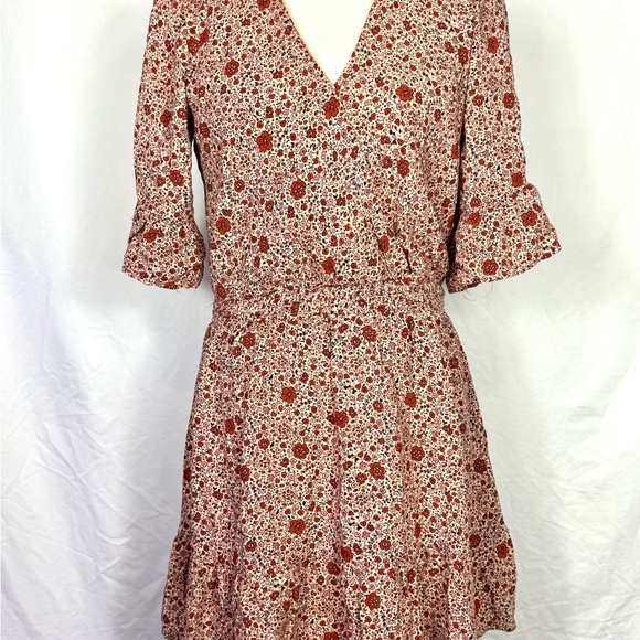 Sadie & Sage Burgundy Floral Long Sleeve Dress - Picture 1 of 9